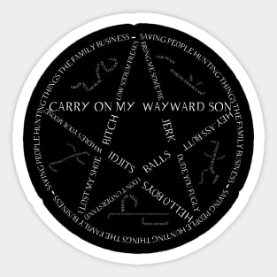 Supernatural Devil's Trap Typography Sticker